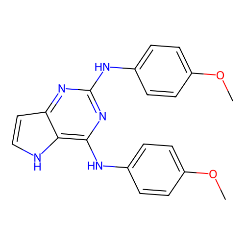 5H-Pyrrolo(3,2-d)pyrimidine-2,4-diamine, N,N'-bis(4-methoxyphenyl)- structure