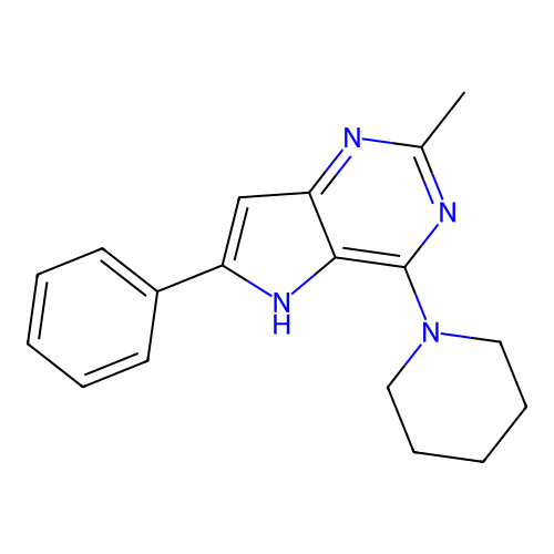 2-Methyl-6-phenyl-4-(piperidinyl)pyrrolo[3,2-d]pyrimidine structure