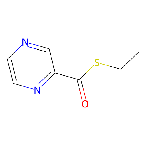 S-ethyl pyrazine-2-carbothioate structure