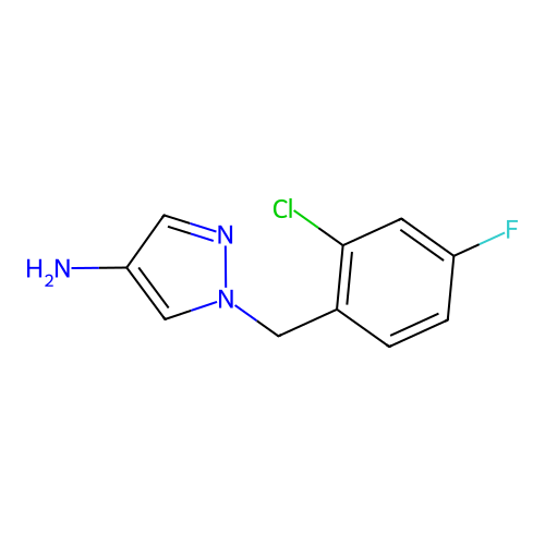 1-(2-chloro-4-fluorobenzyl)-1H-pyrazol-4-amine structure