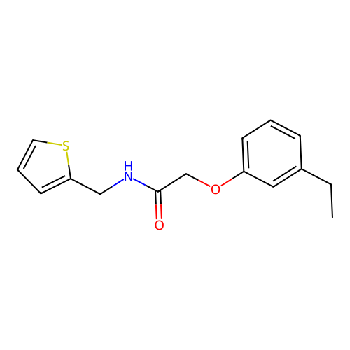 2-(3-ethylphenoxy)-N-(2-thienylmethyl)acetamide structure