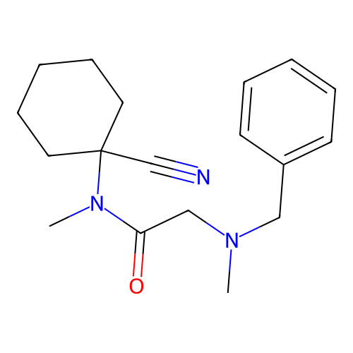 2-[benzyl(methyl)amino]-N-(1-cyanocyclohexyl)-N-methylacetamide structure