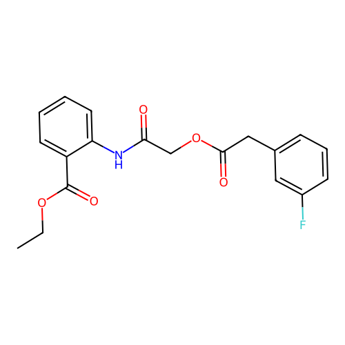 Ethyl 2-[[2-[2-(3-fluorophenyl)acetyl]oxyacetyl]amino]benzoate structure