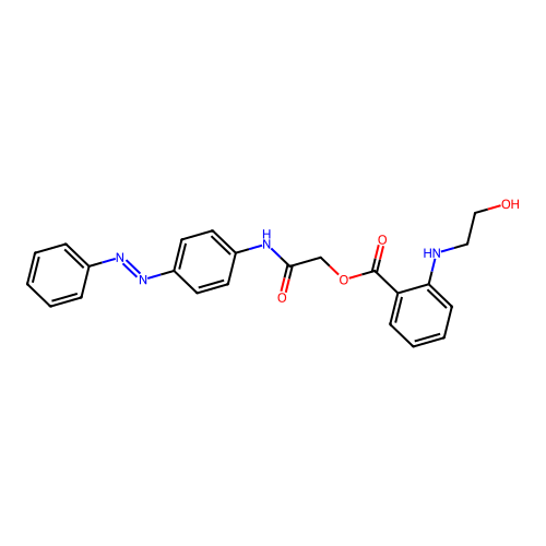 [2-oxo-2-(4-phenyldiazenylanilino)ethyl] 2-(2-hydroxyethylamino)benzoate structure