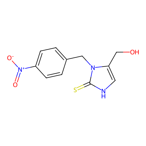 4-Hydroxymethyl-3-(4-nitro-benzyl)-2-mercapto-3H-imidazole structure