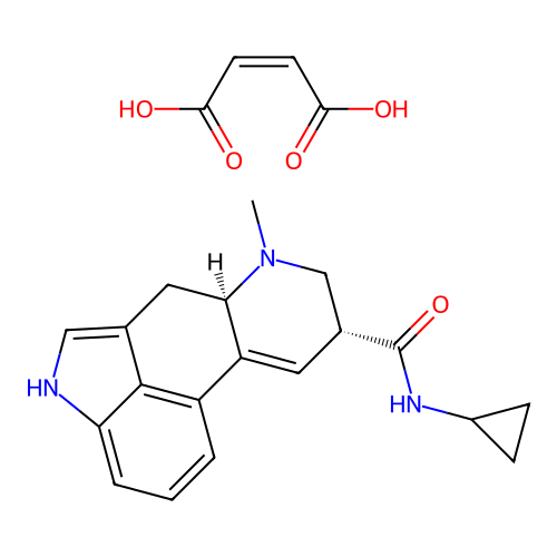 Ergoline-8-beta-carboxamide, N-cyclopropyl-9,10-didehydro-6-methyl-, maleate structure