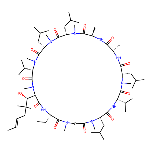 cyclosporin A, 4-(2-butenyl)-4,4,N-trimethylthreonine(1)- structure