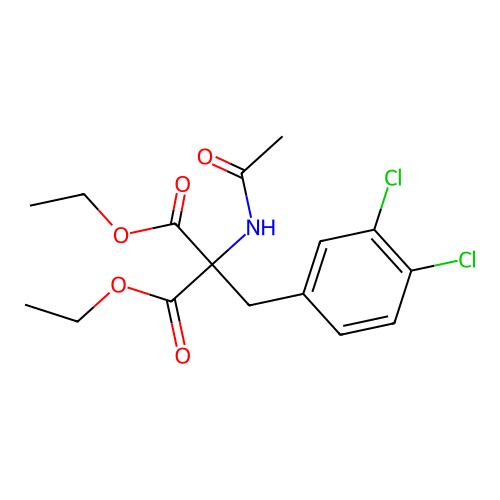 Ethyl-2-acetamido-2-carbethoxy-3-(3,4-dichlorophenyl)propionate structure