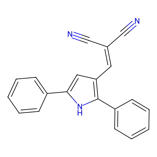 [(2,5-diphenyl-1H-pyrrol-3-yl)methylidene]propanedinitrile structure