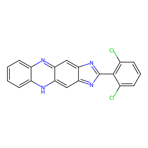 2-(2,6-Dichloro-phenyl)-1H-imidazo(4,5-B)phenazine structure