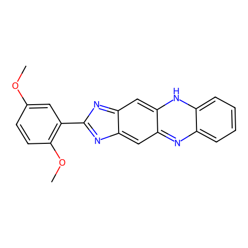 2-(2,5-dimethoxyphenyl)-1H-imidazo[4,5-b]phenazine structure