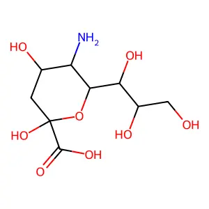 5-Amino-3,5-dideoxynon-2-ulopyranosonic acid structure
