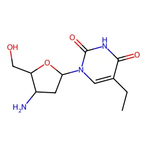Uridine, 3'-amino-2',3'-dideoxy-5-ethyl- structure