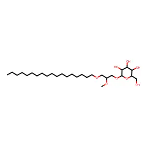 1-O-octadecyl-2-O-methylglycerol-3-glucopyranoside structure