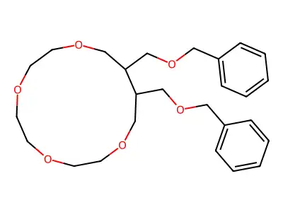 12,13-Bis(phenylmethoxymethyl)-1,4,7,10-tetraoxacyclotetradecane structure