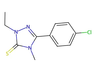 3H-1,2,4-Triazole-3-thione, 2,4-dihydro-5-(4-chlorophenyl)-2-ethyl-4-methyl- structure