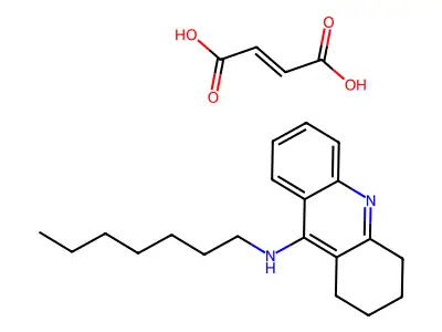 but-2-enedioic acid;N-heptyl-1,2,3,4-tetrahydroacridin-9-amine structure