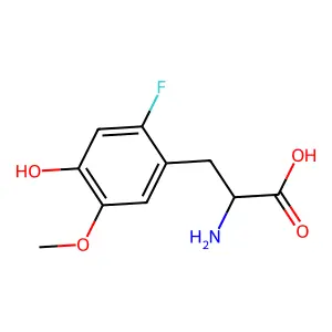 Phenylpropionic acid, alpha-amino-2-fluoro-4-hydroxy-5-methoxy- structure