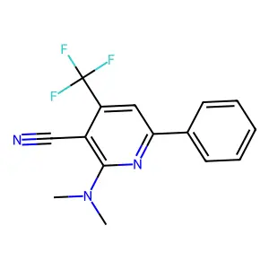2-(Dimethylamino)-6-phenyl-4-(trifluoromethyl)pyridine-3-carbonitrile structure