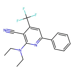 2-(Diethylamino)-6-phenyl-4-(trifluoromethyl)nicotinonitrile structure