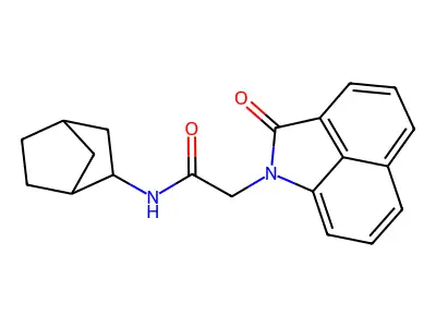 N-bicyclo[2.2.1]hept-2-yl-2-(2-oxobenzo[cd]indol-1(2H)-yl)acetamide structure