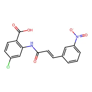 4-chloro-2-{[(2E)-3-(3-nitrophenyl)prop-2-enoyl]amino}benzoic acid structure