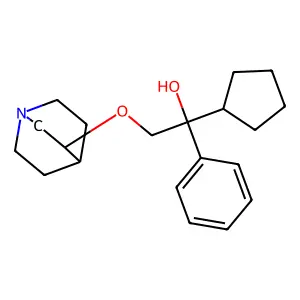 3-(2'-Phenyl-2'-cyclopentyl-2'-hydroxyethoxy)quinuclidine structure