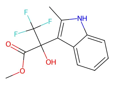 Methyl alpha-hydroxy-2-methyl-alpha-(trifluoromethyl)-1H-indole-3-acetate structure