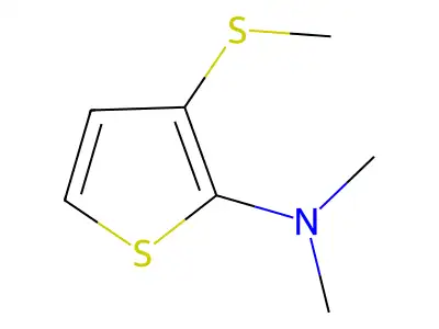 2-Thiophenamine, N,N-dimethyl-3-(methylthio)- structure