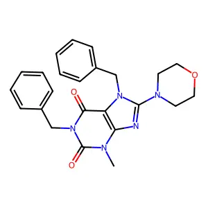1,7-Dibenzyl-3-methyl-8-morpholin-4-ylpurine-2,6-dione structure