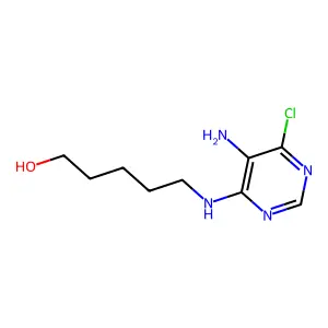 5-[(5-Amino-6-chloropyrimidin-4-yl)amino]pentan-1-ol structure