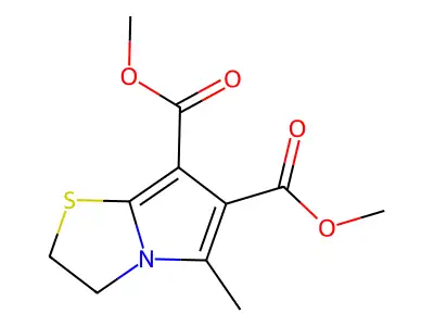 Dimethyl 5-methyl-2,3-dihydropyrrolo[2,1-b][1,3]thiazole-6,7-dicarboxylate structure
