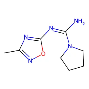 N'-(3-methyl-1,2,4-oxadiazol-5-yl)pyrrolidine-1-carboximidamide structure