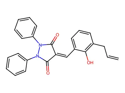 3,5-Pyrazolidinedione, 4-(3-allylsalicylidene)-1,2-diphenyl- structure