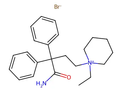 4-(1-Ethylpiperidin-1-ium-1-yl)-2,2-diphenylbutanimidate--hydrogen bromide (1/1) structure