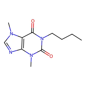 1-Butyl-3,7-dihydro-3,7-dimethyl-1H-purine-2,6-dione structure