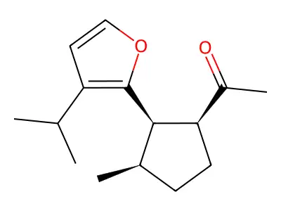 1-((1S,2R,3R)-2-(3-Isopropylfuran-2-yl)-3-methylcyclopentyl)ethanone structure