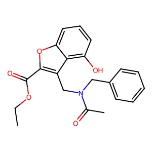 Ethyl 3-[[acetyl(benzyl)amino]methyl]-4-hydroxy-1-benzofuran-2-carboxylate structure