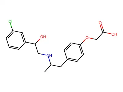 4-[2-[[2-(3-氯苯基)-2-羟乙基]氨基]丙基]苯氧基乙酸 structure