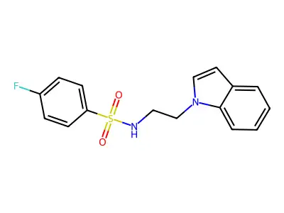 4-fluoro-N-(2-indol-1-ylethyl)benzenesulfonamide structure