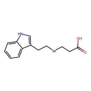 3-[2-(1H-indol-3-yl)ethylselanyl]propanoic acid structure