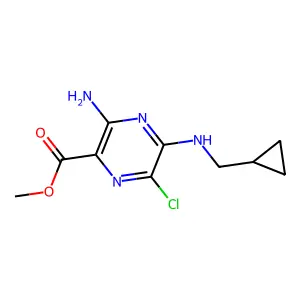 Methyl 3-amino-6-chloro-5-[(cyclopropylmethyl)amino]pyrazine-2-carboxylate structure