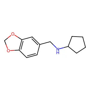 N-(1,3-dioxaindan-5-ylmethyl)cyclopentanamine structure