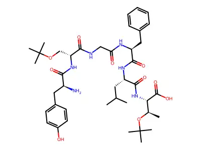Tyrosyl-seryl(o-t-butyl)-glycyl-phenylalanyl-leucyl-threonine(o-t-butyl) structure