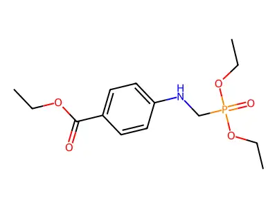 Benzoic acid, 4-(((diethoxyphosphinyl)methyl)amino)-, ethyl ester structure