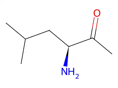 (3S)-3-amino-5-methylhexan-2-one structure