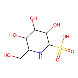 2-Piperidinesulfonic acid, 3,4,5-trihydroxy-6-(hydroxymethyl)-, (3R,4S,5R,6R)- structure
