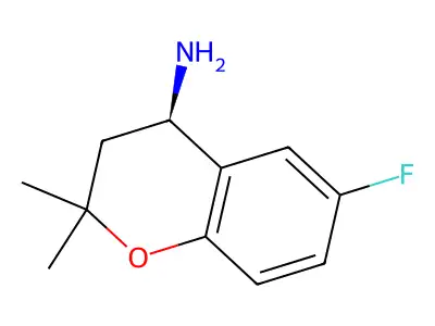 6-fluoro-2,2-dimethyl-3,4-dihydro-2H-1-benzopyran-4-amine structure