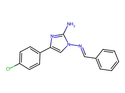 1-(Benzylideneamino)-4-(4-chlorophenyl)imidazol-2-amine structure