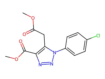 methyl 1-(4-chlorophenyl)-5-(2-methoxy-2-oxoethyl)-1H-1,2,3-triazole-4-carboxylate structure